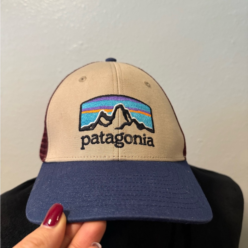 Patagonia Trucker Hat - Beige and Blue